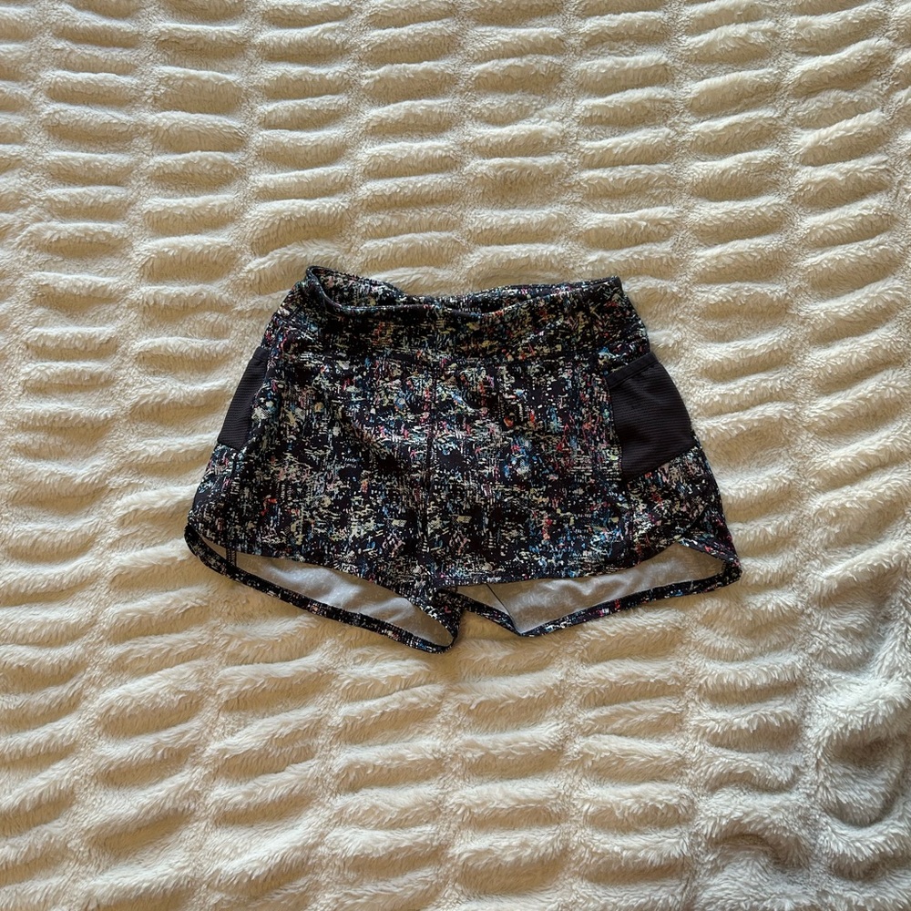Athleta Black and Multicolor Kids Athletic Shorts